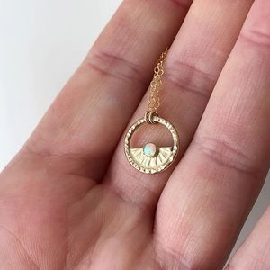 Opal necklace - 14k gold fill